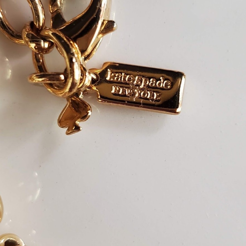 Kate Spade Sunset Blooms Gold Tone Black Faceted Bead Floral Statement Necklace - Picture 2 of 6